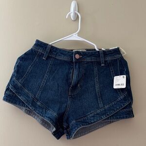 Free People Dark Blue Jean Shorts